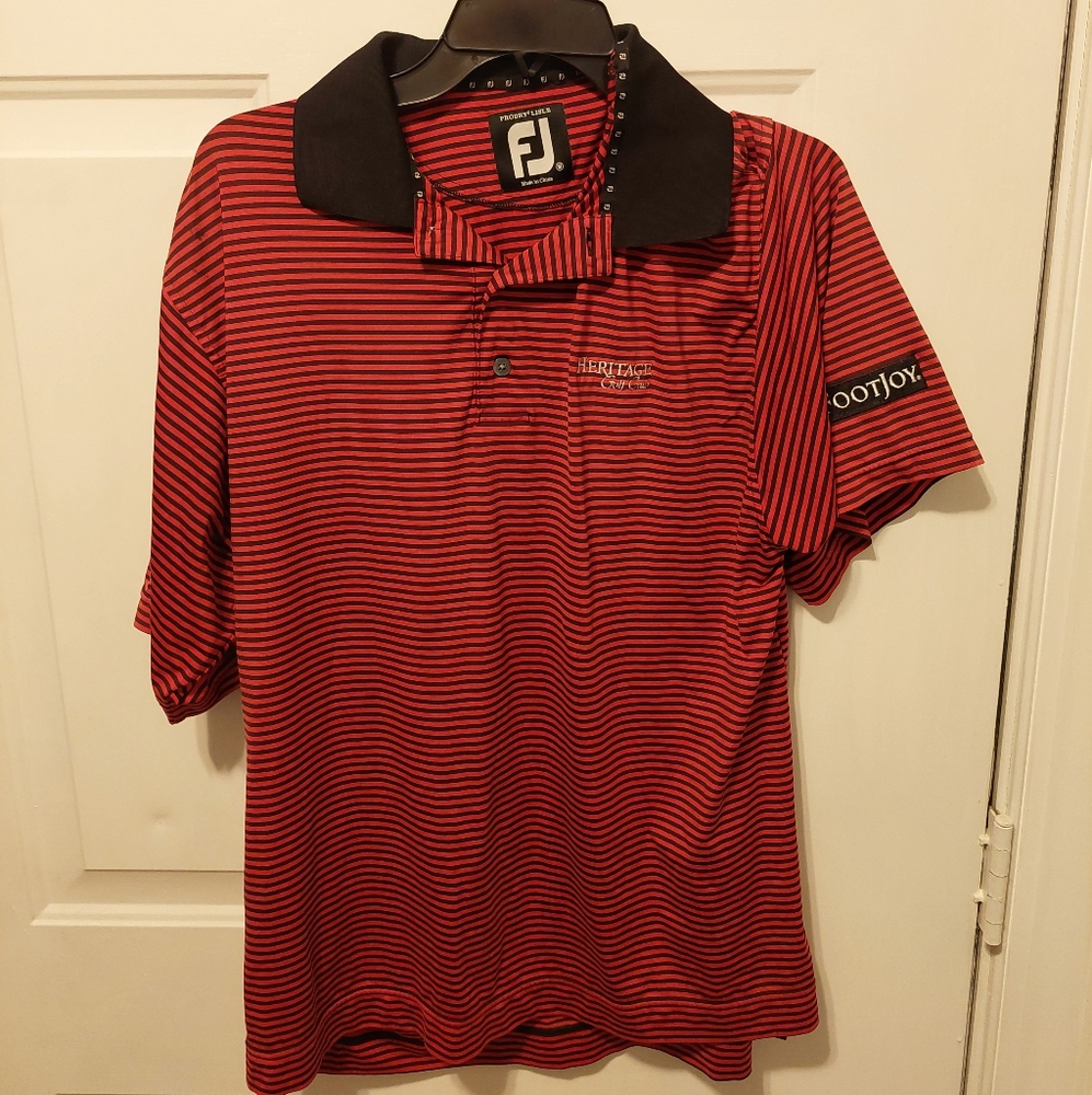 Foot joy golf polo shirt sleeve Heritage Golf Club